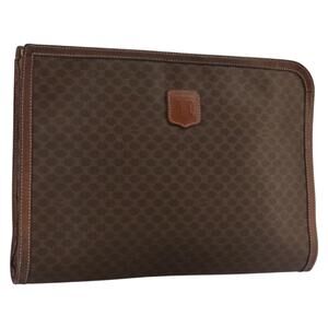 CELINE Macadam Canvas Briefcase Pvc Leather Brown